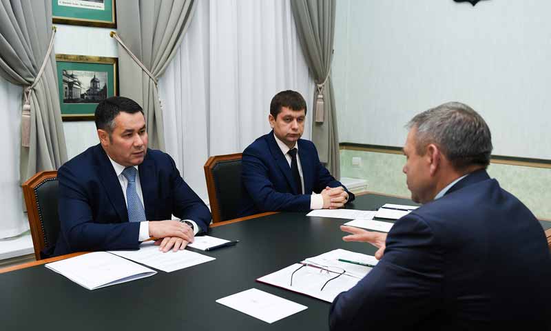 Губернатор Игорь Руденя провел встречу с главой Калязинского района Константином Ильиным