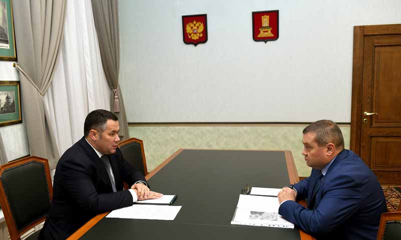 Игорь Руденя провел рабочую встречу с главой администрации Конаковского района Олегом Лобановским