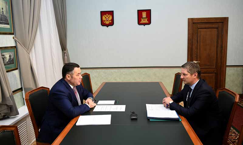 Игорь Руденя провёл встречу с главой Торжка Александром Меньщиковым
